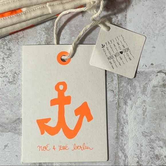 NOE & ZOE BERLIN Blanket Baby‎ Neon Orange Diagonal Organic Cotton NWT - Picture 3 of 7